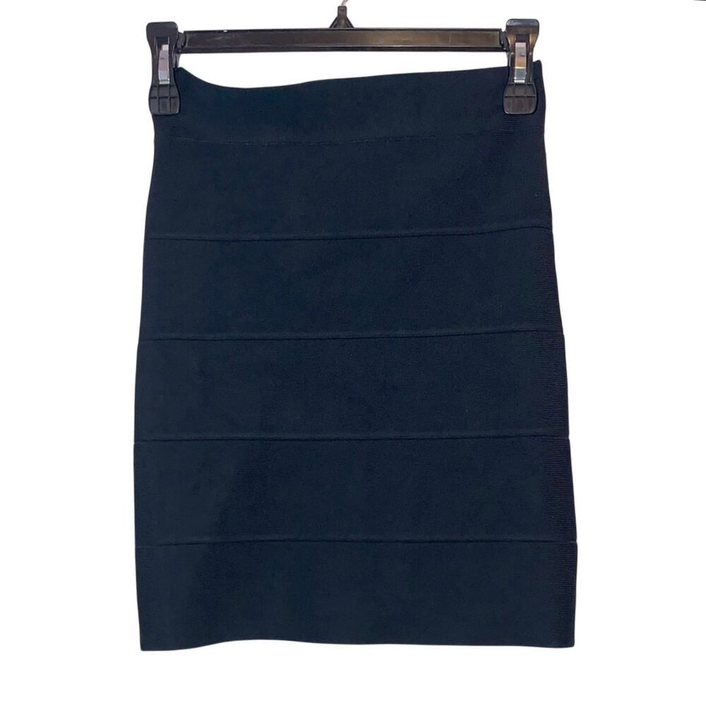 BCBGMaxAzria Black Bandage Skirt Small Bodycon Mini Stretch Classic Chic